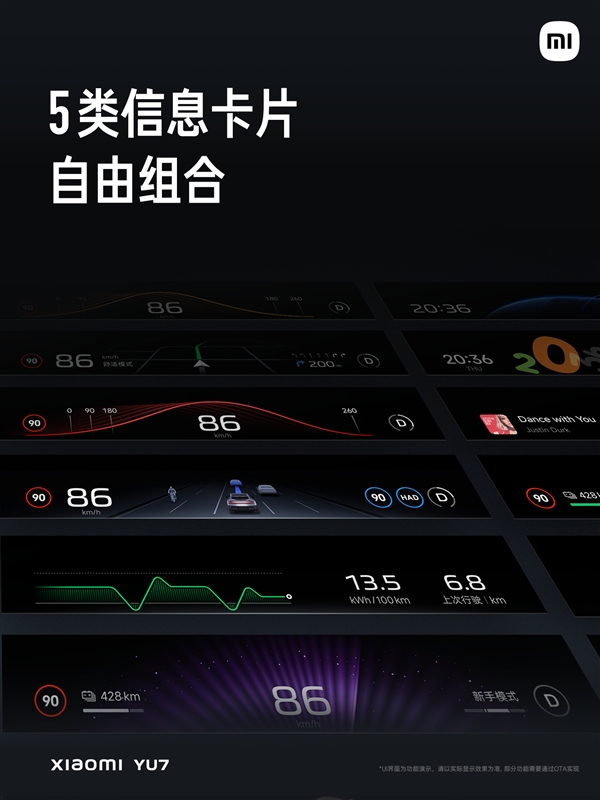 小米揭秘YU7行业首创天际屏全景显示：三块Mini LED投影