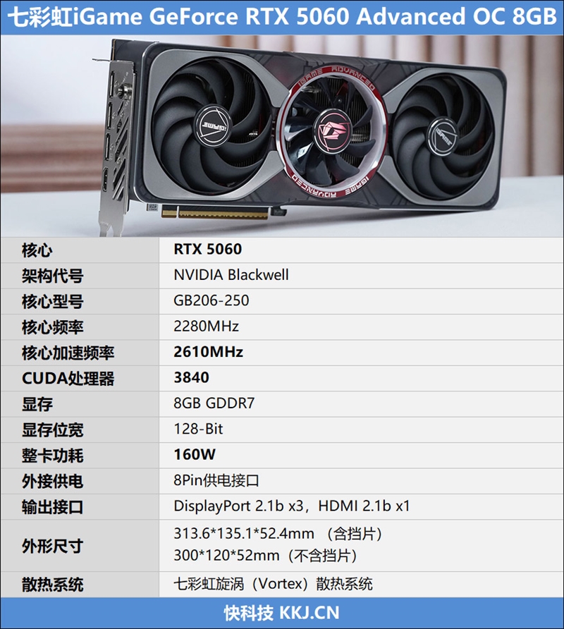 七彩虹iGame RTX 5060 Advanced OC评测：极限释放170W功率 性能表现超RTX 4060 Ti